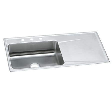 Elkay Lustertone Stainless Steel 43 X 22 X 7-5/8 Single Bowl Top Mount Sink With Drainboard ILR4322L5